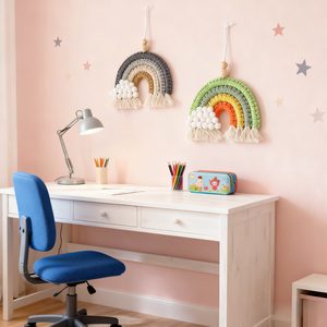 Adorno Colgante de Cuentas de Madera Tejidas a Mano, Estilo Boho, Arcoíris, Macramé <span class=keywords><strong>para</strong></span> Coche, Decoración del Hogar - Product Image 5