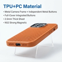 Casing HP Mewah Grosir 2.5mm 2 1 TPU PC Tombol Logam Disipasi Panas untuk 17 Air 18 Pro Max 16 Slim Bernapas