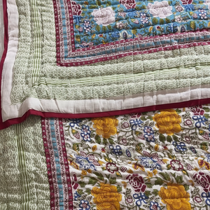 Rajasthani fabricant de luxe fait à la main Vintage ethnique Kantha courtepointes cousues à la main coton Kantha couette Patchwork courtepointes pour la maison - Product Image 1