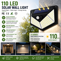 Lampe LED noire à détecteur de mouvement, lampe solaire de sécurité pour jardin, lampes murales extérieures, éclairage paysager, lampadaire solaire extérieur