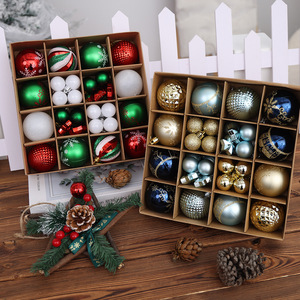 Nuevo Juego de Adornos Navideños Transfronterizos, 44 Piezas, Decoraciones para Árbol de Navidad Pintadas y Galvanizadas, Caja de Regalo, Bolas Colgantes de Diferentes Formas - Product Image 5