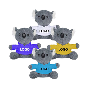 Cadeaux souvenirs avec logo personnalisé, peluche <span class=keywords><strong>koala</strong></span> en coton PP rembourrée de coton gris avec t-shirt multicolore - Product Image 4