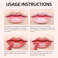 Gloss à lèvres effet verre aquatique, couleur longue tenue, brillance intense, texture gel hydratante, applicateur doux, sans cruauté, végan, OEM