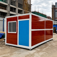 Maison pliable en conteneur de 20 pieds, maison modulaire pour les constructeurs, logement temporaire, structure en acier galvanisé, système d'assemblage rapide