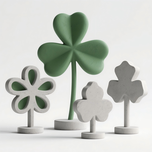 Estatua de Trébol de Cemento - Decoración de Jardín Pintada a Mano en 3D, Pedido Personalizado al por Mayor para Suministro de Tiendas con Temática de Exterior y de la Suerte - Product Image 1