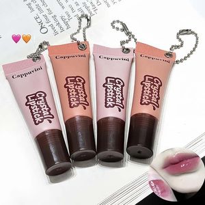 カプチーニ ウォータリークリスタル シャイニー キュート リキッドリップスティック ノンスティッキー モイスチャライジング フルーティ ストロベリージャム リップグロス キーホルダー付き - Product Image 1