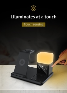 Đa Chức Năng 6 1 Xách Tay Không Dây Sạc Đứng 15W Nhanh Phí LED Ánh Sáng 3 1 Linh Hoạt Trạm Sạc Thông Minh Đồng Hồ Tai Nghe - Product Image 4