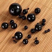 Perles Rondes d'Imitation en Plastique ABS Noires en Vrac pour Fabrication de Bracelets, Bijoux et Sacs