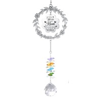 Guirnalda de cristal Natural con letras, carillón de viento de gratitud, atrapasol, decoración del hogar, colgante, adornos llamativos, regalo