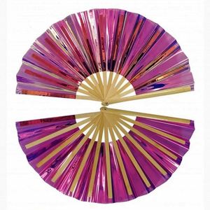 Custom Logo <b>Large</b> Traditional Carved Bamboo PVC Handheld <b>Fan</b> for Advertising and Wedding Parties Eco-Friendly Handmade - Product Image 4