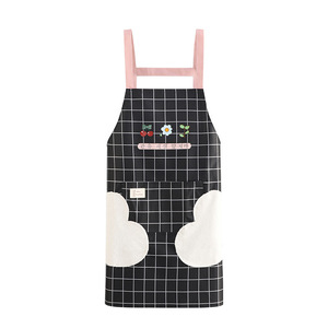 Bib <b>Apron</b> Waterproof Oil Resistant Adjustable Straps Large Pocket <b>Kitchen</b> Use Unisex Daily Wear - Product Image 5