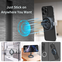 Support de téléphone magnétique double en aluminium pliable pour voiture, idéal pour le streaming en direct en extérieur, vente en gros d'usine, logo personnalisé