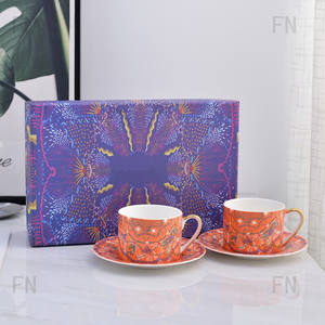 Espresso Supplies Luxury Espresso Cup and Saucer Set Ceramic Cappuccino Moroccan <b>Coffee</b> Tea Cup Set - Product Image 2