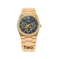 Montre à quartz pour homme avec bracelet en acier doré et cadran à trois aiguilles, montre-bracelet de style professionnel
