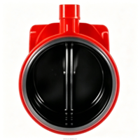 Vanne papillon rainurée DN65-DN300 PN16 en fonte ductile à commande par vis sans fin pour système d'alimentation en eau de protection incendie