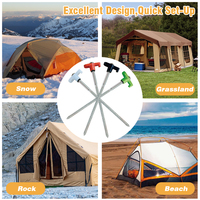 Piquets de tente robustes 8*200mm avec tête hexagonale, tire-piquets, corde de 13 pieds, piquets de tente à visser, piquets de tente de camping