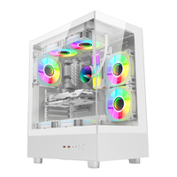 AntarcChill Wholesale Pc Case Atx Gaming Cases White MATX Mid Tower Gamer Case Micro ATX Casing Tempered Glass Computer Chassis