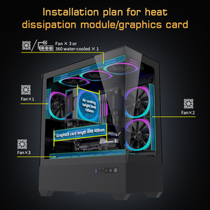 Lovingcool populaire verre trempé E-ATX ATX/MATX noir PC <span class=keywords><strong>Gamer</strong></span> armoire châssis boîtier d'ordinateur et tours PC boîtier de jeu - Product Image 2
