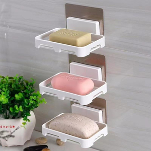 Factory Direct High Quality Wall Mounted Plastic <b>Soap</b> Tray Non Perforated Bathroom Storage Rack Creative <b>Soap</b> Dish <b>Holder</b> - Product Image 2