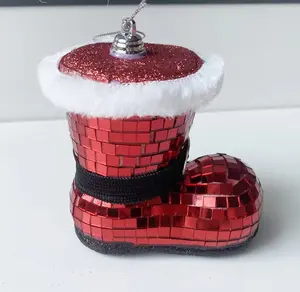 Hot Koop Nieuwe Mode Ster Perzik Mango Apple Shape Kerstboom Ornamenten Decoratie Roterende Spiegel Bal Disco
