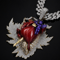 Nuevo Colgante de Corazón Alado de Plata 925 con Moissanita Color D, Micro Pavé, Joyería Urbana para Hombre, Estilo Moderno