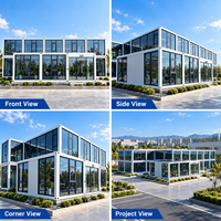 Bâtiment de bureau en conteneurs préfabriqués modernes avec mur-rideau en verre pour bureau de projet et usage commercial VICDOWEX