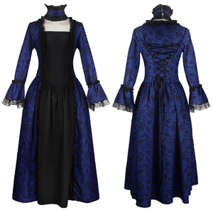 Vestido Victoriano para Mujer, Disfraz de Halloween para Adultos, Disfraz de Película de Televisión, Estilo Gótico de Manga Larga - Product Image 5