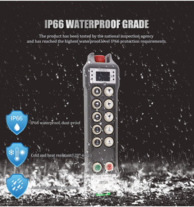 Control Remoto Inalámbrico Industrial <span class=keywords><strong>de</strong></span> 10 Botones y Una Sola Velocidad, Resistente al Agua IP67, Transmisor y Receptor <span class=keywords><strong>de</strong></span> Radiofrecuencia para Grúas - Product Image 5