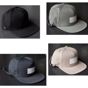 Casquette de sport 5 panneaux avec logo en patch de caoutchouc Hip Hop, casquette snapback en nylon imperméable personnalisée avec sangle - Product Image 2