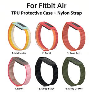 Étui en TPU HMJ, bracelet de <span class=keywords><strong>montre</strong></span> en nylon pour Google <span class=keywords><strong>Fitbit</strong></span> Air, emballage personnalisé, impression de logo - Product Image 2