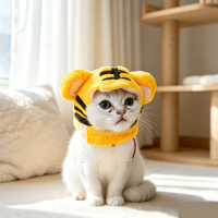 Accessoire de Cheveux Doux et Moelleux en Forme de Tigre pour Halloween, Chapeau Élastique Mignon pour Animaux de Compagnie, Accessoire de Déguisement pour Chats, Idéal pour Séances Photo et Fêtes