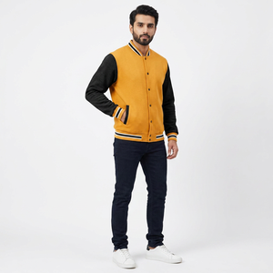 Autumn <b>Men's</b> Custom Logo Varsity College <b>Jackets</b> <b>Long</b> Sleeve Blank Baseball <b>Jacket</b> With Plain Dyed Winter <b>Jacket</b> - Product Image 1