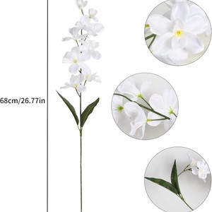Artificial Silk Single Stem Cattleya Bendable Floral Wedding Decoration Photography Background Desktop <b>Ornament</b> - Product Image 5