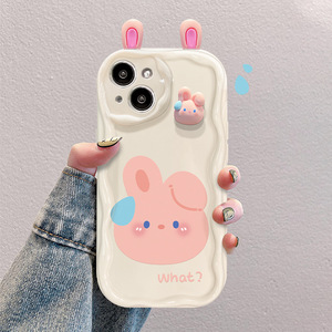 Custodia per telefono in Silicone per <span class=keywords><strong>iPhone</strong></span> 16 15 14 13 <span class=keywords><strong>12</strong></span> Pro Max accessori per cellulare <span class=keywords><strong>Cover</strong></span> <span class=keywords><strong>protettiva</strong></span> simpatica rana 3D orso coniglio - Product Image 4