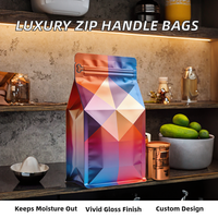 Pochettes personnalisées à fond plat, scellées sur 8 côtés, anti-oxygène, anti-humidité, qualité alimentaire, impression de luxe, sachets à soufflet latéral pour lait