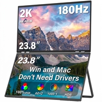 Monitor Portátil Dual de 23.8 Pulgadas 2K QHD 2560X1440 con Pantalla Mate para Juegos, Alta Frecuencia de Actualización y Amplia Gama de Color
