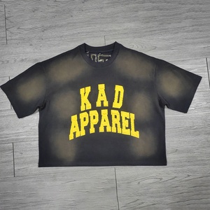 เสื้อยืดพิมพ์ลายกราฟิก DTG มี250จีเอสเอ็มผ้าฝ้ายหนักแอซิดกรดลดลงไหล่ครอปไซส์ใหญ่พิเศษ - Product Image 1