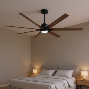 Ventilador de Techo Moderno Negro de Perfil Bajo, 52 Pulgadas, Aspas de ABS, Motor DC, Control Remoto, LED Regulable, para Dormitorio - Product Image 2