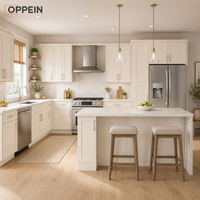 Armoires de cuisine RTA Off White Cream Slim Shaker en gros, prêtes à assembler, en kit, pour projets d'appartements