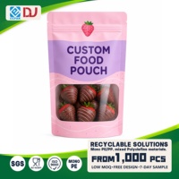 Sachet Doypack Recyclable PPWR avec Fenêtre pour Chocolats, Fraises, Fruits Secs et Friandises – Emballage Prêt à la Vente pour Confiserie
