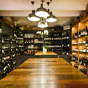 Vitrine de barre en bois massif minimaliste moderne avec éclairage LED-Service d'usine pour les magasins de détail - Product Image 4