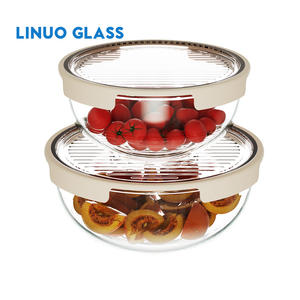 Cuencos de ensalada de frutas multifuncionales para Cocina Casera LINUO, cuenco para servir de vidrio de borosilicato grande con tapa - Product Image 6