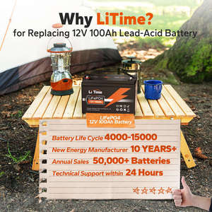 米国現地在庫 <span class=keywords><strong>12V</strong></span> 100Ah LiFePO4バッテリー ディープサイクル スマートBMS エネルギー貯蔵 RV・船舶用 卸売販売業者供給 - Product Image 3