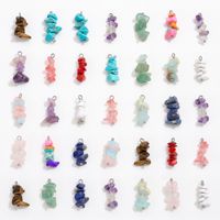 Pendentifs et breloques électroplaqués en acier inoxydable, minimalistes, en forme de cœur, avec pierres de naissance des douze signes du zodiaque et gravier de cristal irrégulier