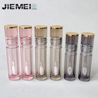 Flacon vide pour gloss à lèvres JIEMEI, 3,5 ml, 4,5 ml, transparent, noir, ambre, rose, PET, vente en gros, tube rond avec bouchon doré