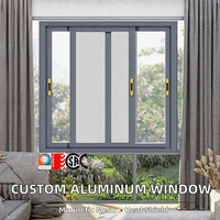 Fenêtre coulissante sur mesure en alliage d'aluminium, double vitrage, ouverture horizontale, moustiquaire magnétique, moderne, pour salle de bain et cuisine, écoénergétique