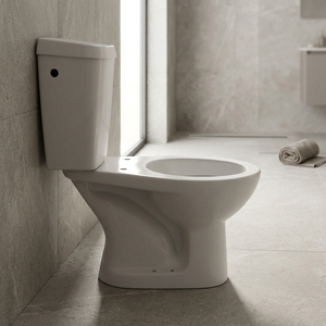 WC mural moderne en céramique deux pièces, couleur ivoire, avec chasse double, siphon en S et réservoir encastré pour salle de bain - Product Image 5