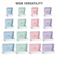 Emballage cadeau pliable en carton ondulé bleu personnalisé avec plateau en papier fixe, boîte de carton d'expédition