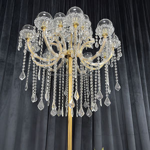 Accessoires de décoration de mariage très vendus, bougeoirs en cristal transparent dorés, ornements de bougeoirs, décorations d'événements - Product Image 2