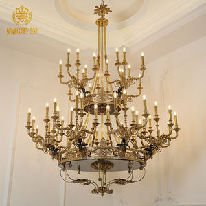 Jewellerytop Grande Taille Hôtel Lobby Villa <span class=keywords><strong>Baroque</strong></span> Palais Victorien De Luxe Pendentif Lumière Antique En Laiton Bougie <span class=keywords><strong>Lustre</strong></span> - Product Image 3